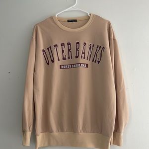 crew neck outer banks , tan